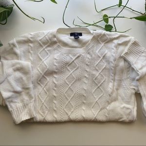 GAP White Cable Knit Sweater